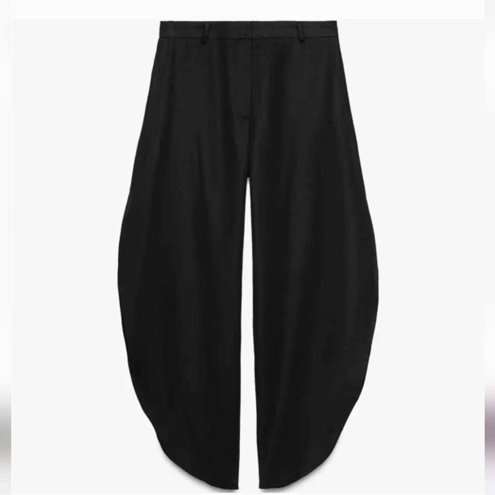 ZARA WIDE LEG PANTS WITH VENTS Black
